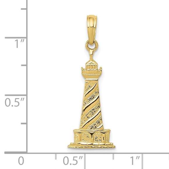 10K Gold Lighthouse Pendant - Picture 2 of 4